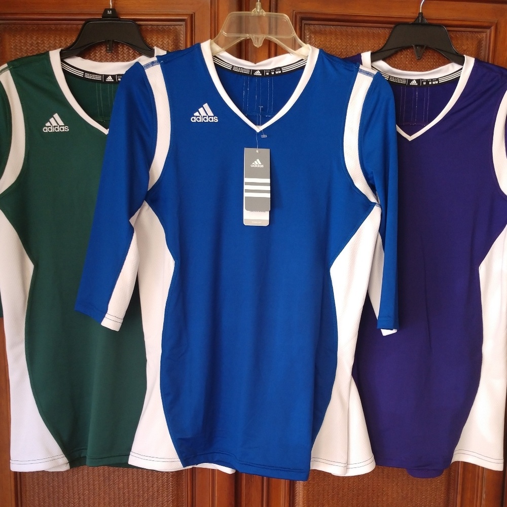 2 Brand-new Adidas Quick Set V Neck Tee's